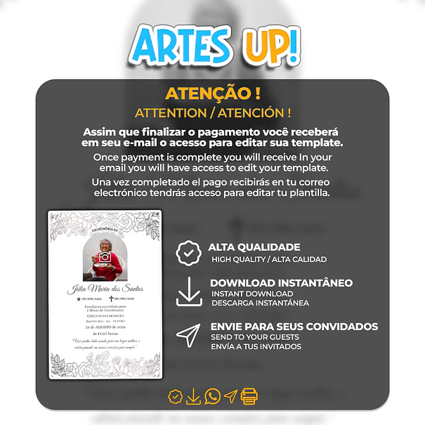 Convite Missa de Sétimo Dia com foto 2