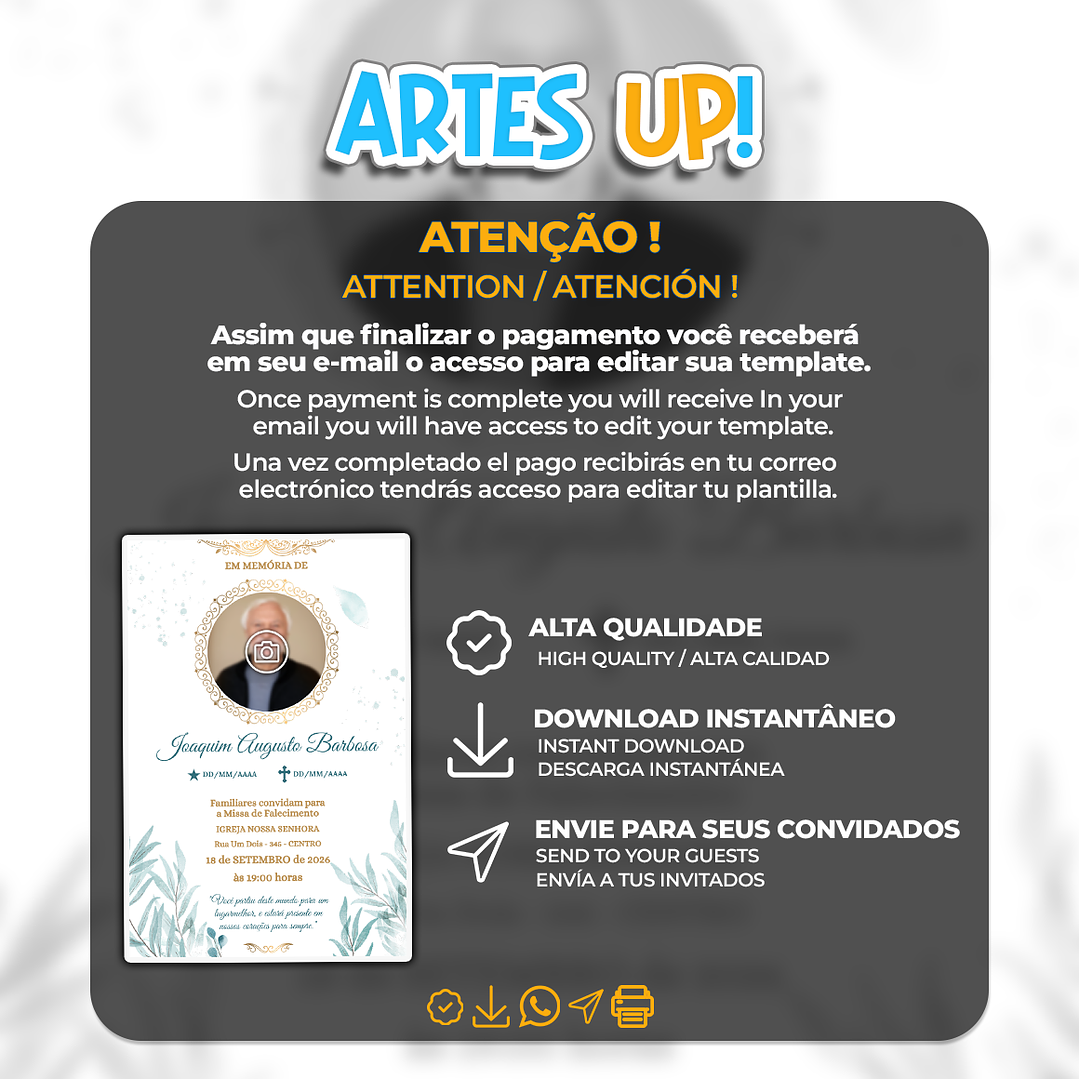 Convite Missa de Sétimo Dia com foto 2