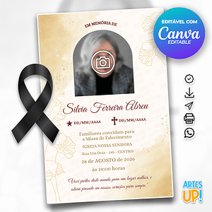 Invitación a la Misa del Séptimo Día con foto