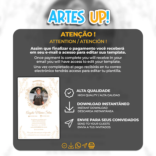Convite Missa de Sétimo Dia com foto 2