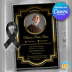 Invitación a la Misa del Séptimo Día con foto