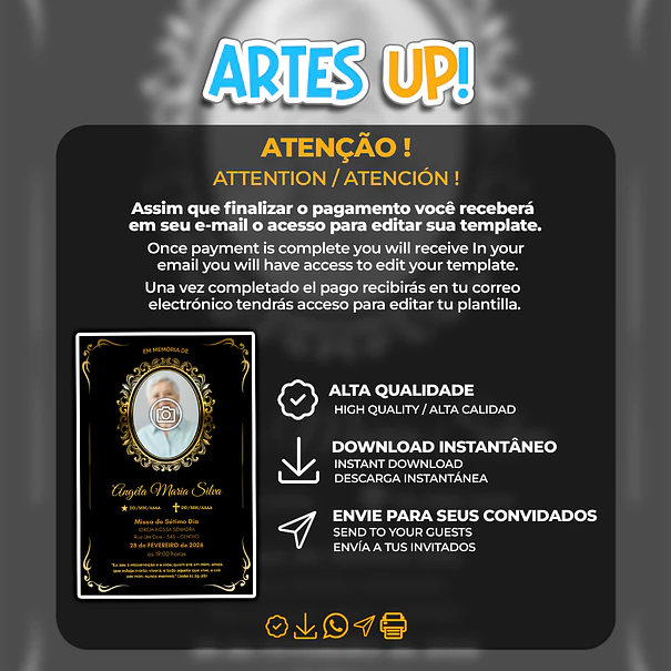 Convite Missa de Sétimo Dia com foto 2