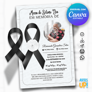 Convite Missa de Sétimo Dia com foto