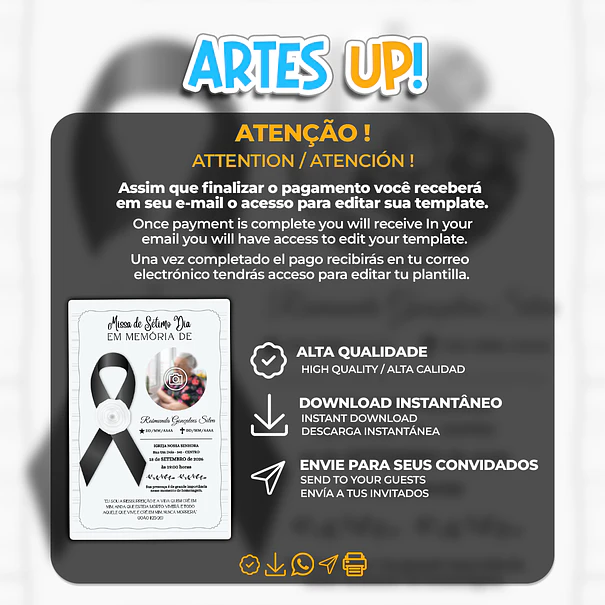Convite Missa de Sétimo Dia com foto 2