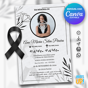 Invitación a la Misa del Séptimo Día con foto