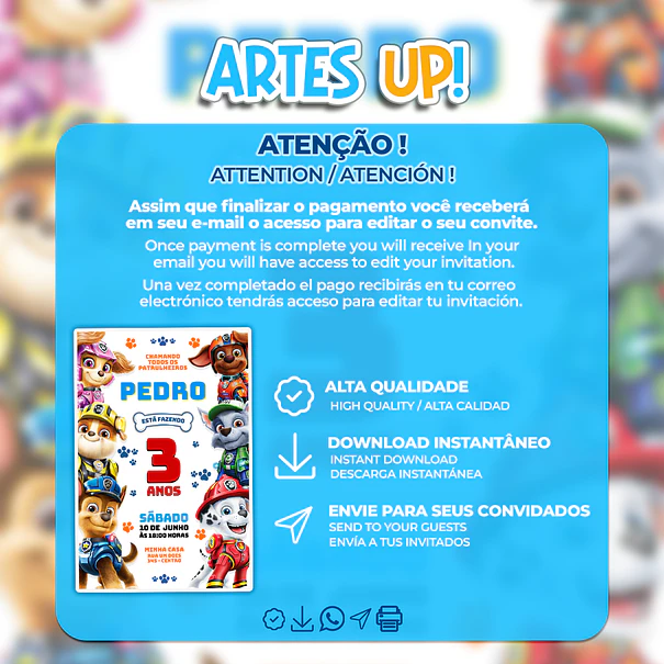 Paw Patrol Birthday Invitation 2