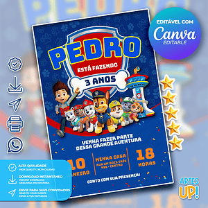 Invitación de cumpleaños de la Patrulla Canina