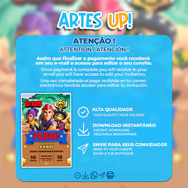 Invitación de cumpleaños de Brawl Stars 2