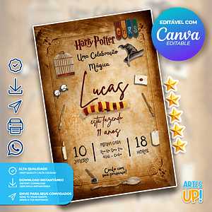 Invitación de cumpleaños de Harry Potter