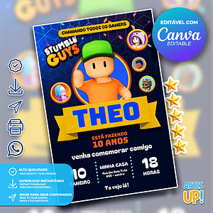 Invitación de cumpleaños de Stumble Guys