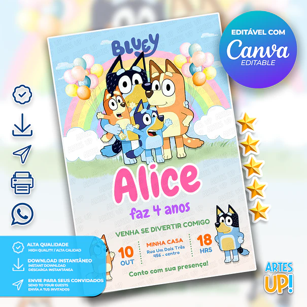 Bluey Birthday Invitation 1