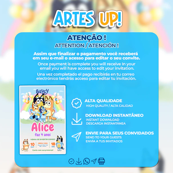 Bluey Birthday Invitation 2