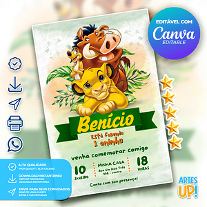 Invitación de cumpleaños del Rey León