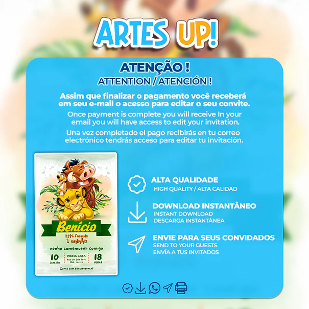 Lion King Birthday Invitation 2