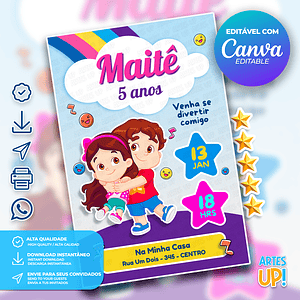 Invitación de cumpleaños de María Clara y JP