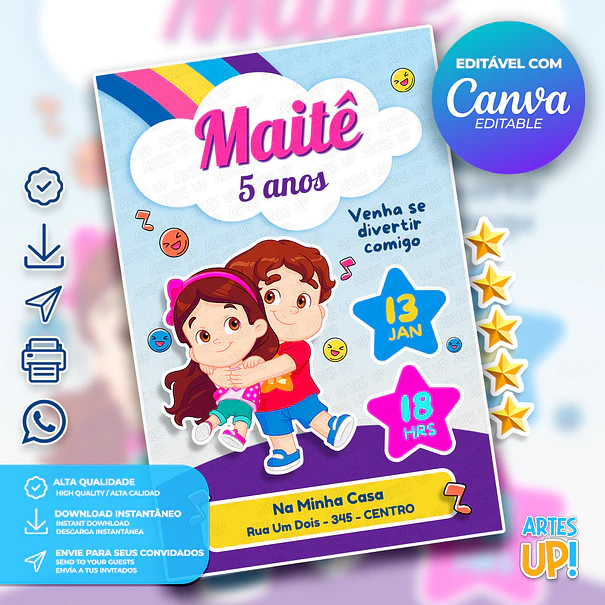 Maria Clara and JP Birthday Invitation 1