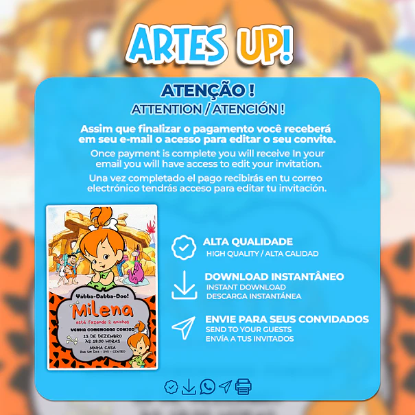 Pebbles Birthday Invitation, The Flintstones 2