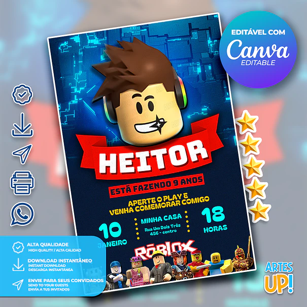 Roblox Birthday Invitation 1