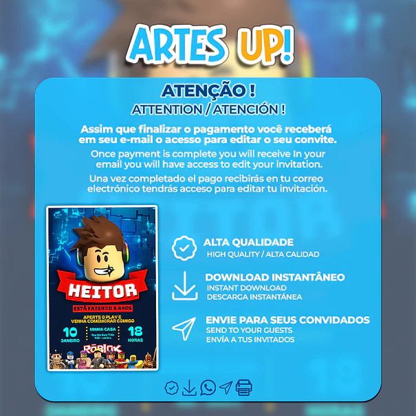 Roblox Birthday Invitation 2