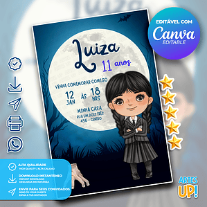 Convite de Aniversário Wandinha Addams