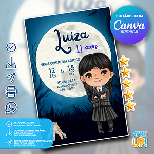 Invitación de cumpleaños de Merlina Addams