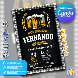 Invitación de cumpleaños de cerveza Boteco