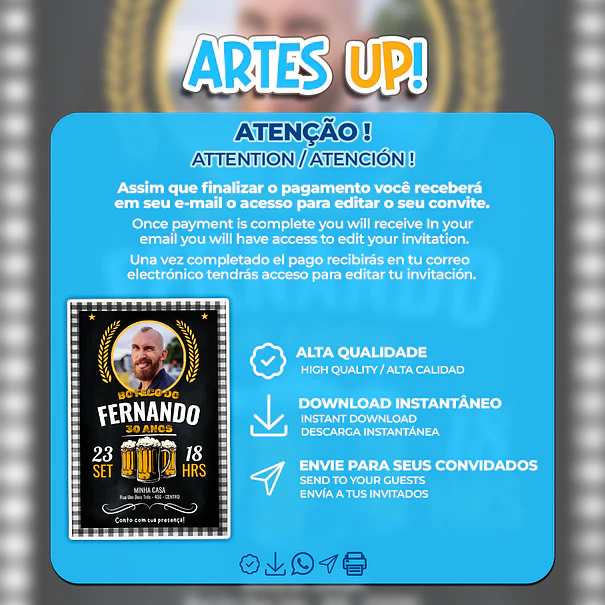 Beer Bar Birthday Invitation with Photo 2
