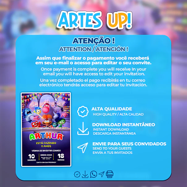 Inside Out Birthday Invitation 2