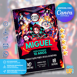 Invitación de cumpleaños del cazador de demonios