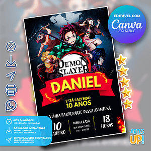 Invitación de cumpleaños del cazador de demonios
