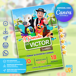 Invitación de cumpleaños de la granja de Zenon