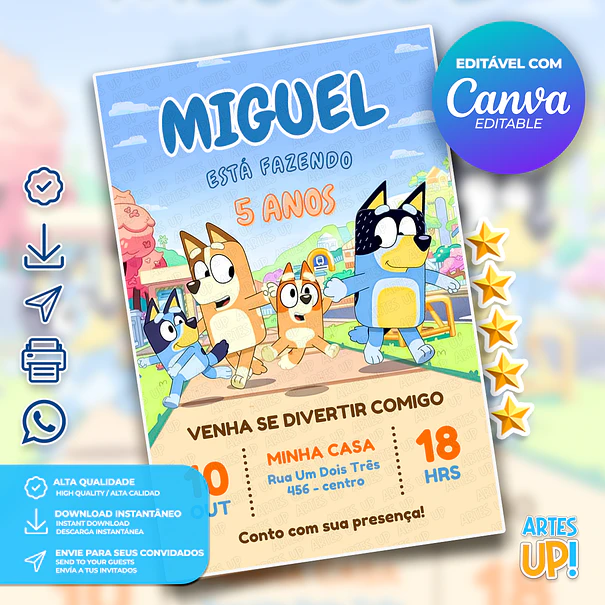 Bluey Birthday Invitation 1