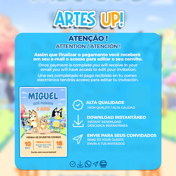 Bluey Birthday Invitation 2