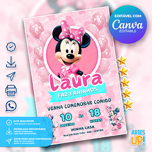Invitación de cumpleaños de Minnie Mouse