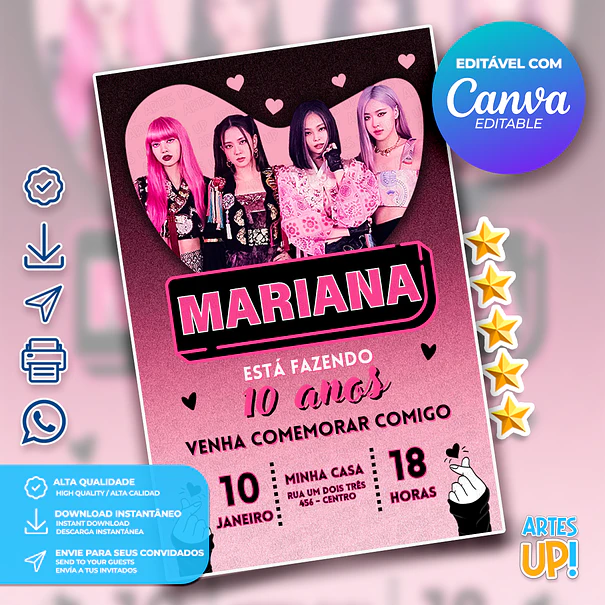 Invitación de cumpleaños de Blackpink 1