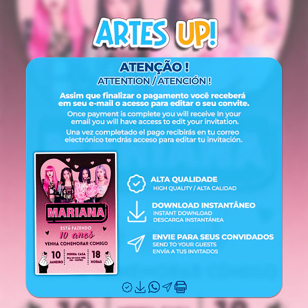Invitación de cumpleaños de Blackpink 2