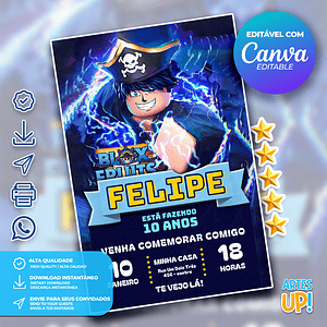 Invitación de cumpleaños de frutas Blox