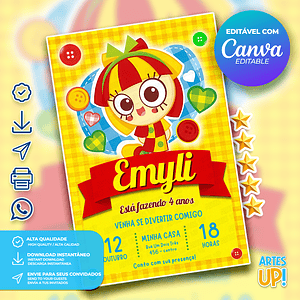 Invitación de cumpleaños de Emilia Sítio do Picapau Amarelo