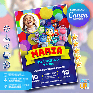 Invitación de cumpleaños de adentro hacia afuera con foto