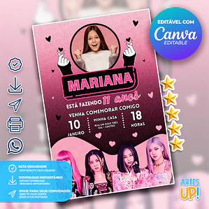 blackpink birthday invitation template