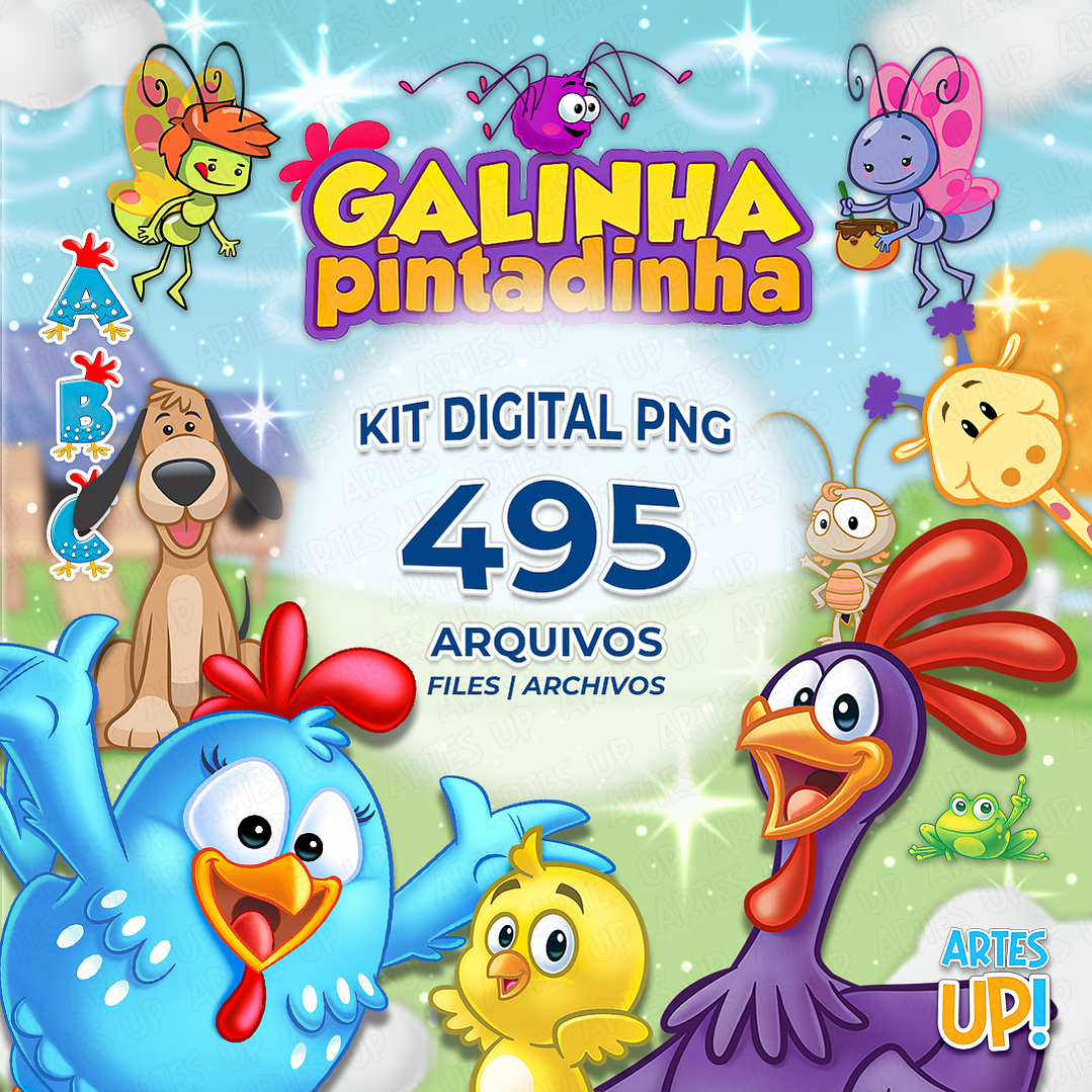 Kit Digital PNG Galinha Pintadinha Clipart 1