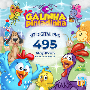 Kit Digital PNG Galinha Pintadinha Clipart