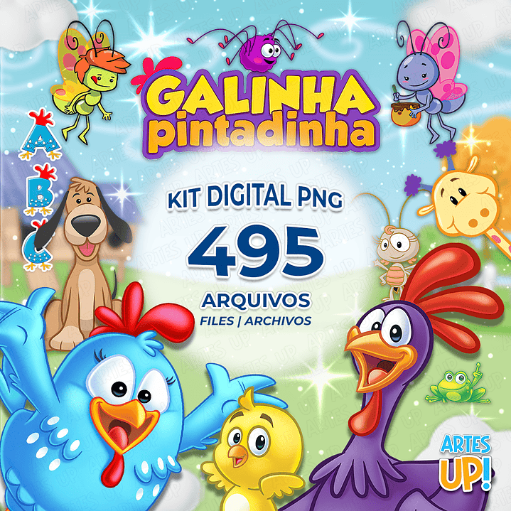 Kit Digital PNG Galinha Pintadinha Clipart 1