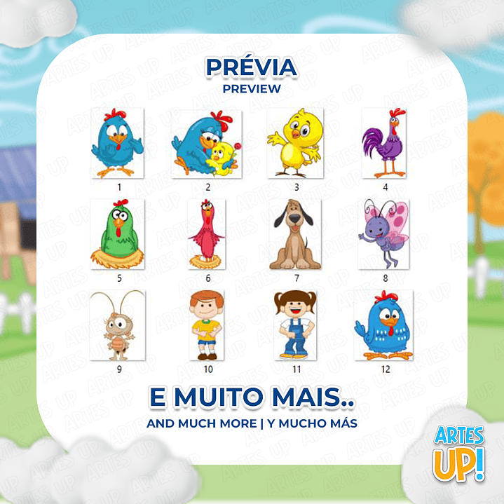 Kit Digital PNG Galinha Pintadinha Clipart 2