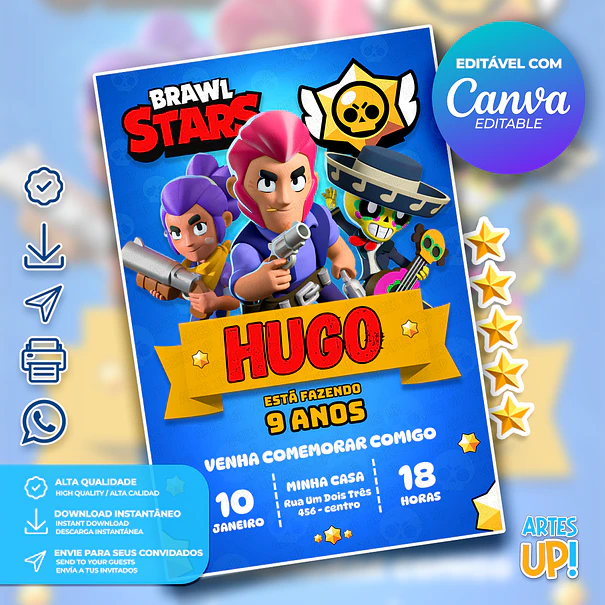 Invitación de cumpleaños de Braw Stars 1