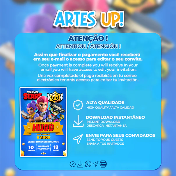 Invitación de cumpleaños de Braw Stars 2