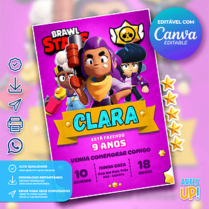 Convite de Aniversário Brawl Stars