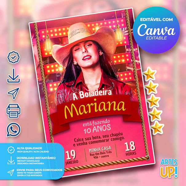 Birthday Invitation for Cowgirl, Ana Castela 1