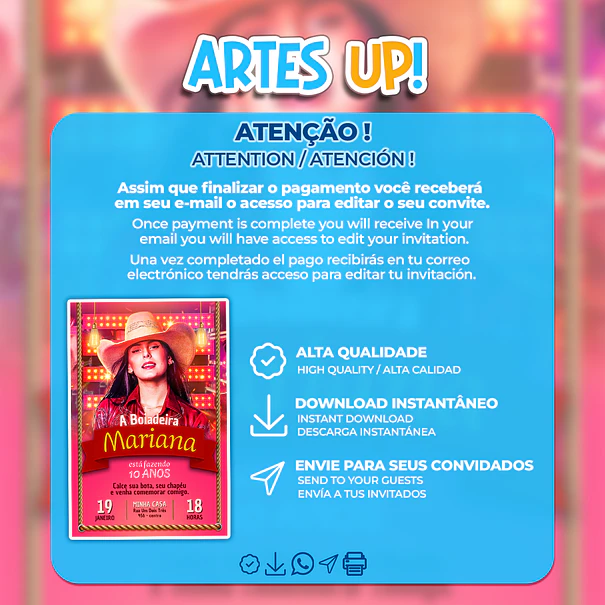 Birthday Invitation for Cowgirl, Ana Castela 2