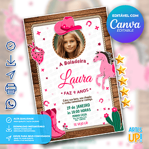 Boiadeira, Invitación de cumpleaños de Ana Castela con foto